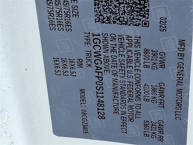 2025 Chevrolet Express Cargo 2500 WT